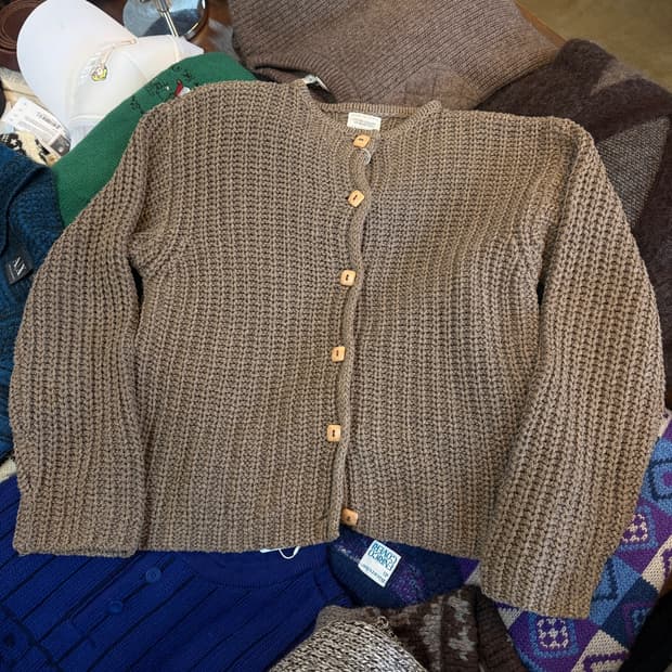 베네통 이탈리아 생산 실크 혼방 코튼 니트 가디건 XS XXS 150