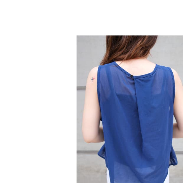 issey miyake HAI 블루 블라우스