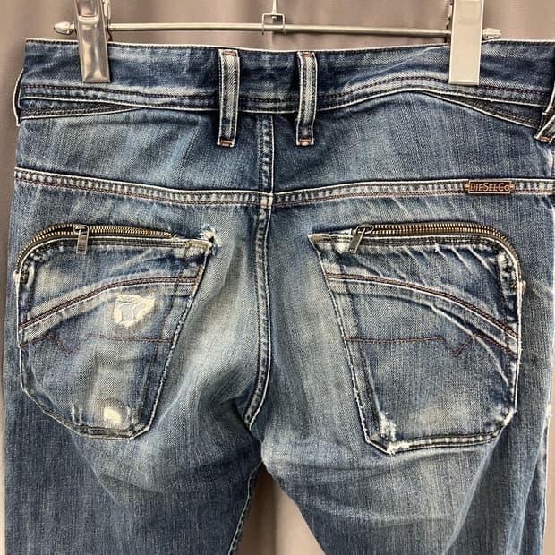디젤 입체포켓 디스트로이드 워싱 데님진