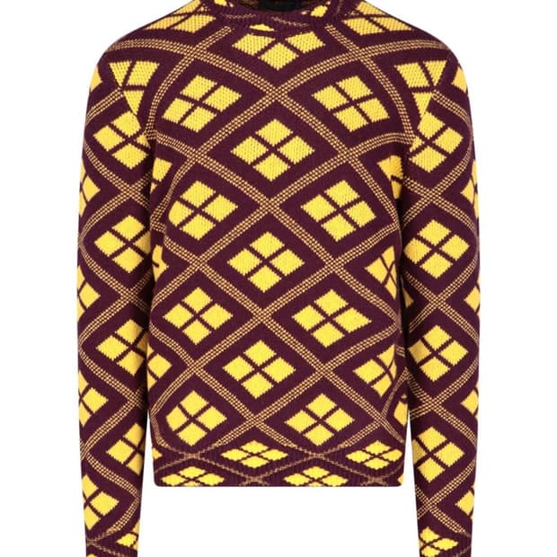 21AW 프라다 라프시몬스 자카드 지오메트릭 울 캐시미어 니트 48