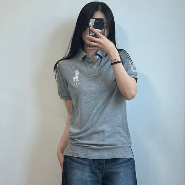 폴로 랄프로렌 빅포니 그레이 피케 반팔 카라 티셔츠