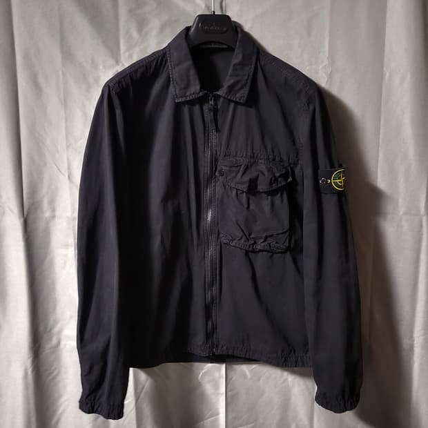 [백화점판]21SS 스톤아일랜드 올드이펙트 오버셔츠 L 블랙