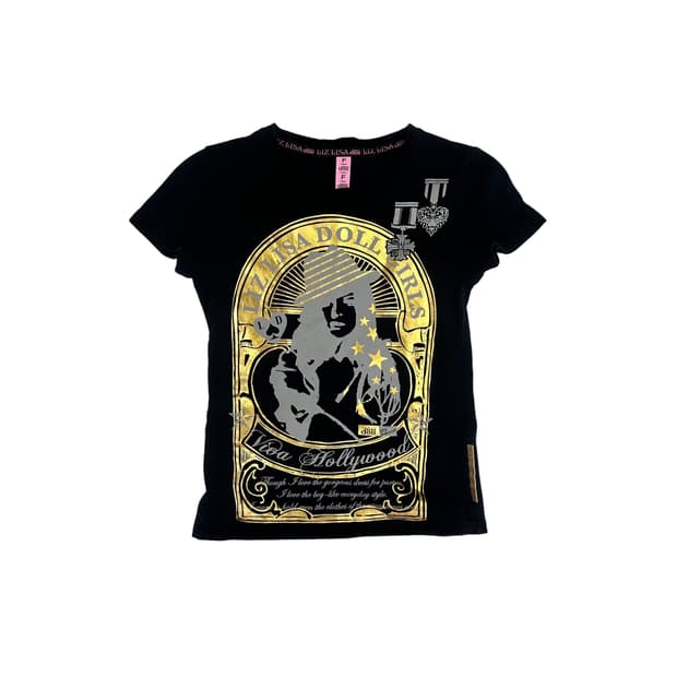Liz Lisa, Gold Girl Printing Black T-Shi