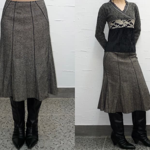 vintage blossom flare skirt