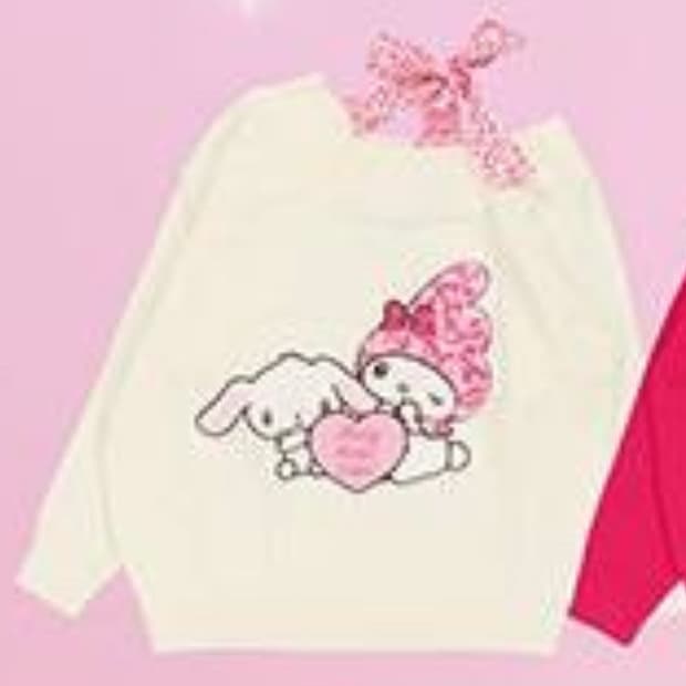 베메클 스핀즈 산리오 슈가바니즈 니트 원피스 오프숄더