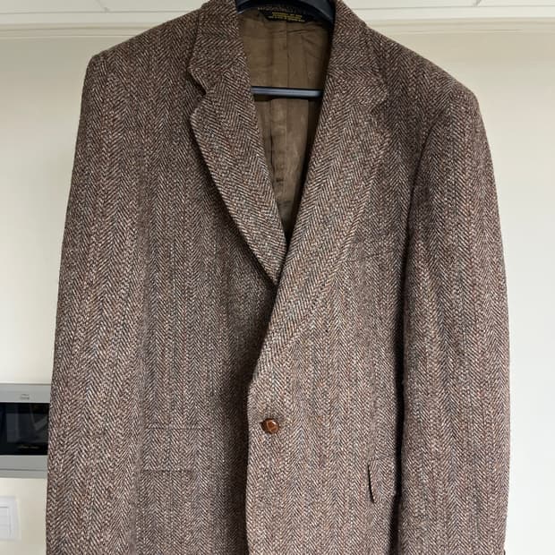 빈티지 트위드 블레이저 해리슨트위드 XL