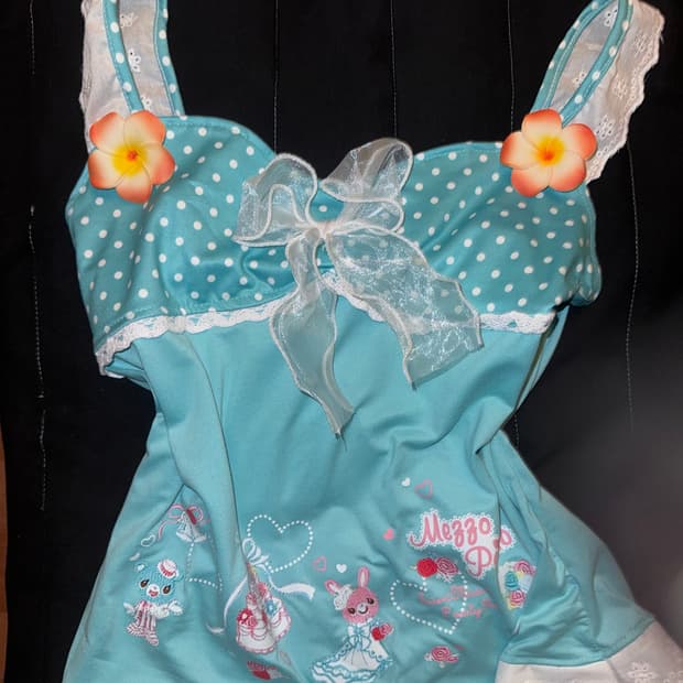 갸루빈티지 하라주쿠 민트 나시