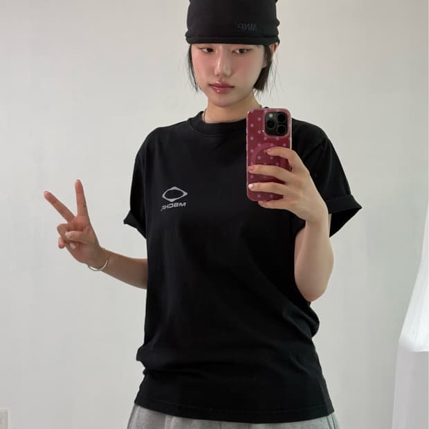 미스치프 롬버스 블랙 반팔티