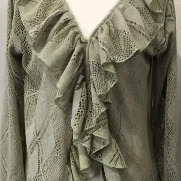 니지 빈티지 리플 가디건 그런지 페어리 니혼진 너드 