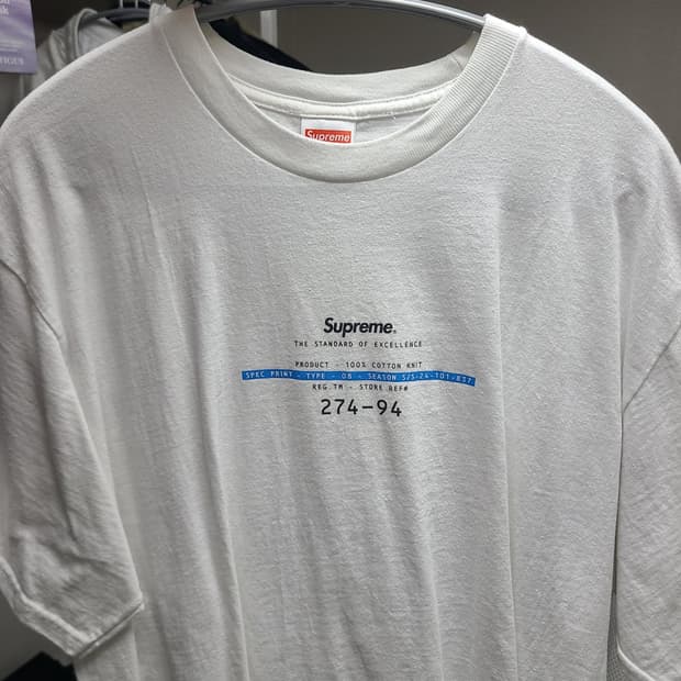 슈프림 스탠다드 티셔츠 화이트 - 24SS XL