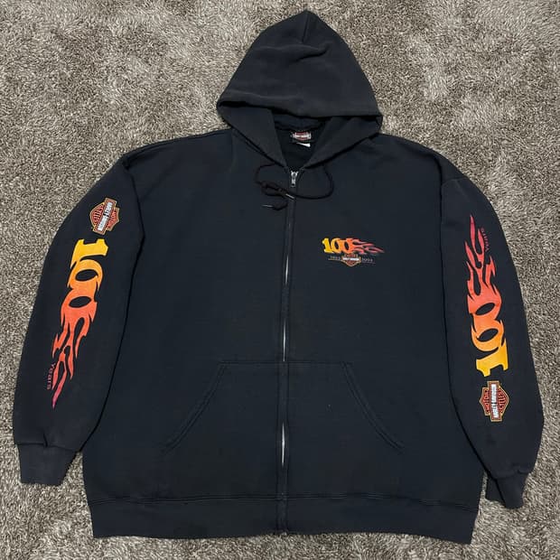 harley davidson 100주년 플레임 후드 할리데이비슨