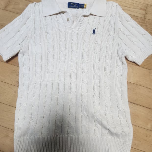폴로 케이블 반팔 니트