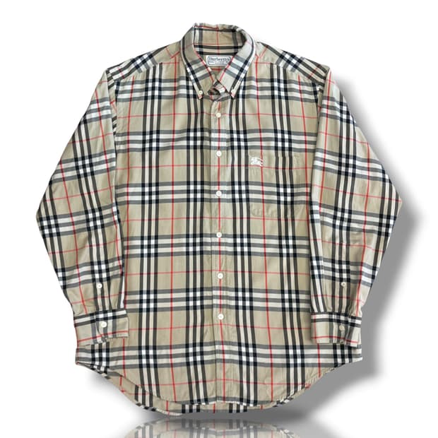 버버리 43(XL) 노바체크 정면포켓 기마자수 버튼다운 셔츠