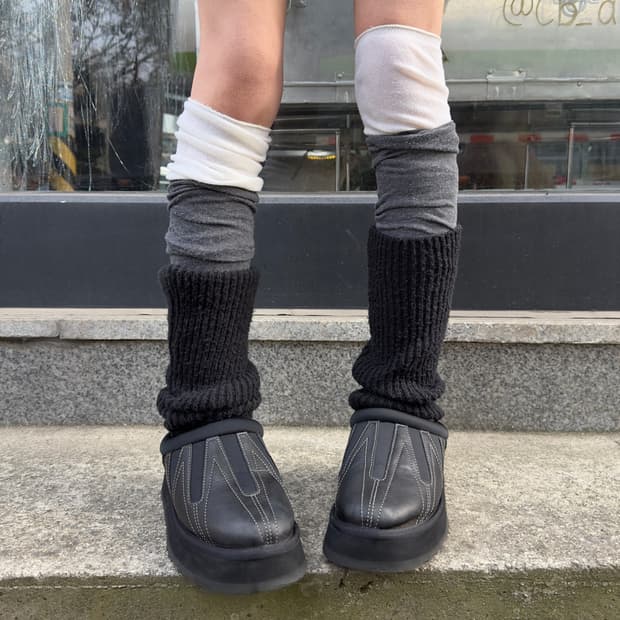 2000s 어그 타즈 선웨이브 가죽 플랫폼 슬리퍼