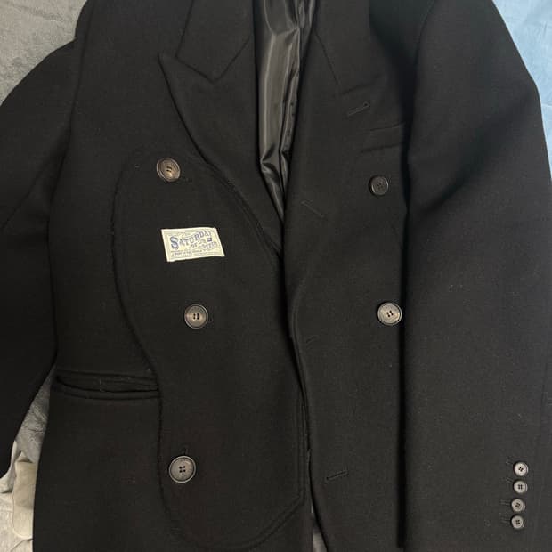 STU 더블패치 코트 블랙 M