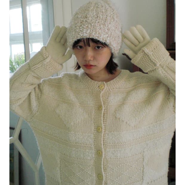 펀프롬펀 팝콘 니트 비니 스위트콘