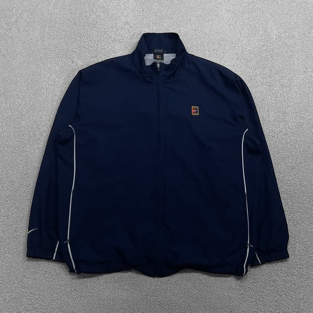나이키 00s 테니스 로고 바람막이 자켓 네이비