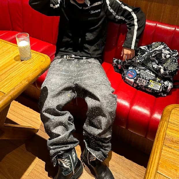 벌스오브로얄차일드 24AW 스와로브스키 데님 팬츠