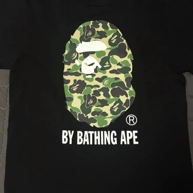 베이프 ABC 카모 반팔 티셔츠 블랙 그린