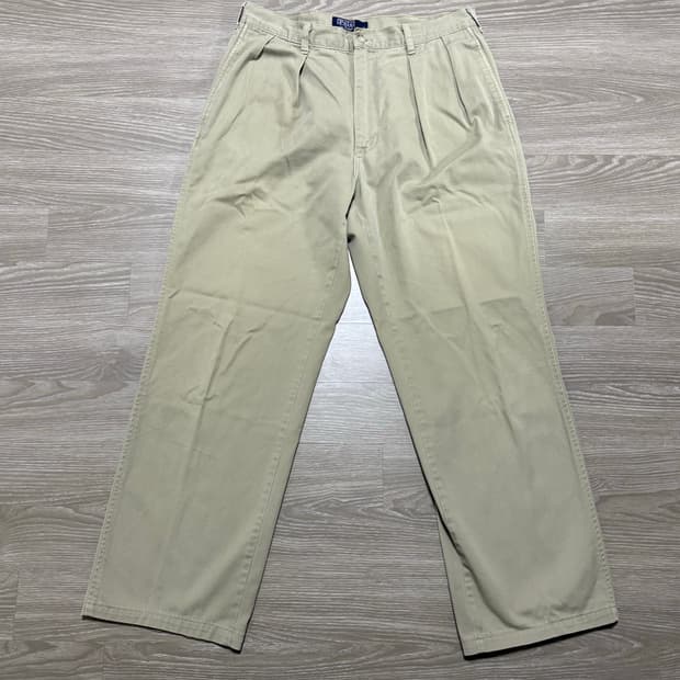 80s USA 폴로 랄프로렌 투 턱 치노 팬츠 TALON ZIP