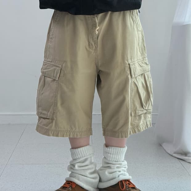 Hco 베이지 카고 버뮤다 팬츠