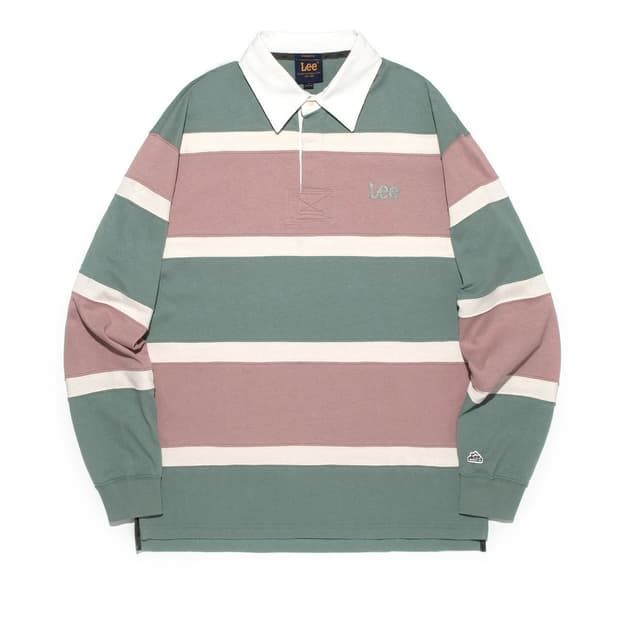 (오버핏 S) 리(Lee) 스트라이프 긴팔 럭비 티셔츠
