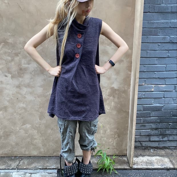 (Koibito misaki)High Neck Button-Front S
