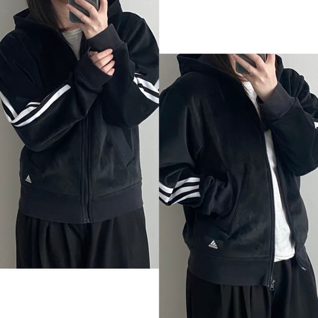 아디다스 벨벳 후드집업
