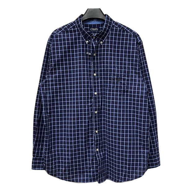 CHAPS 챕스 버튼 다운 체크 셔츠 2XL