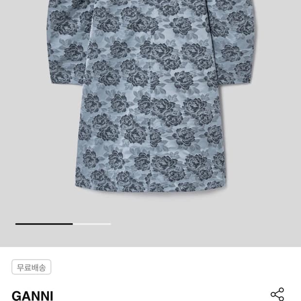 Ganni Botanical Jacquard A-Shaped 미니드레스