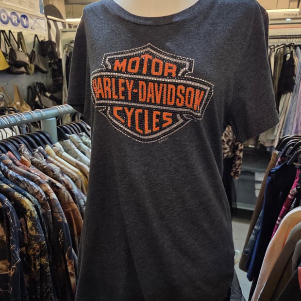 할리데이비슨 차콜그레이 큐빅반팔티