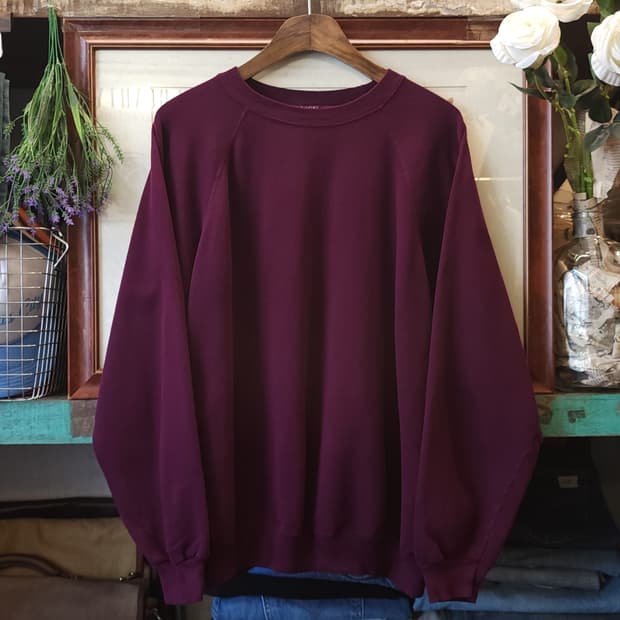 90s 헤인즈 빈티지 스웻셔츠 플레인 스웻셔츠 자주색 퍼플 xl