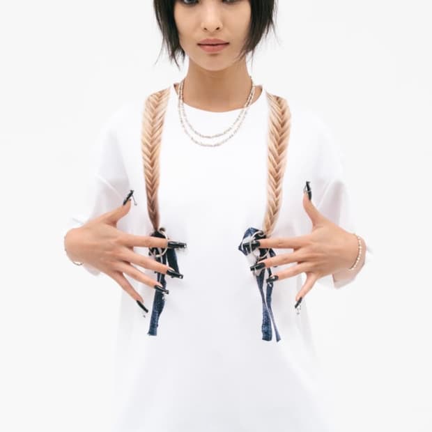 투밍 TUMING 브레이드 리본 티셔츠