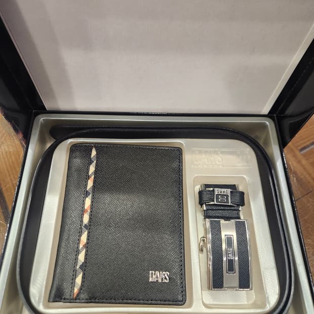 새상품/풀박스] 닥스(DAKS) 남성 소가죽 지갑 & 자동벨트 선물세트