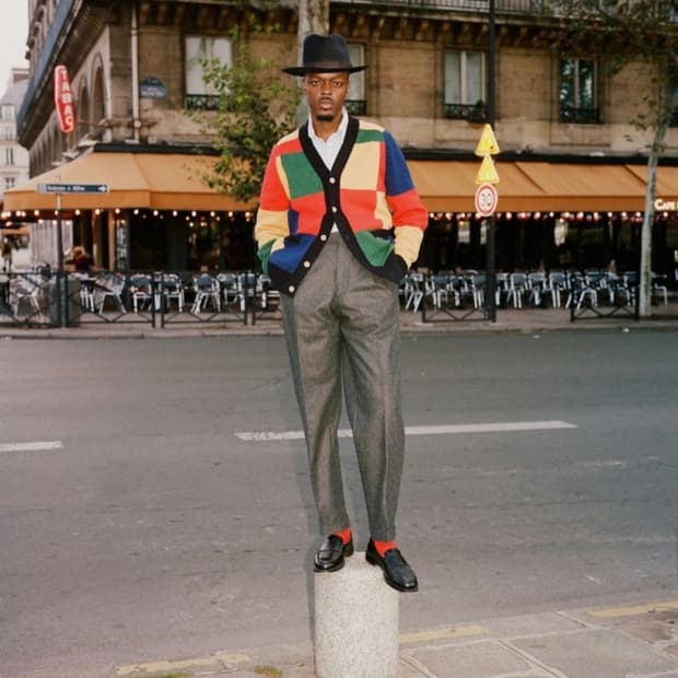 드레익스 멀티 패치워크 램스울 가디건 L 사이즈