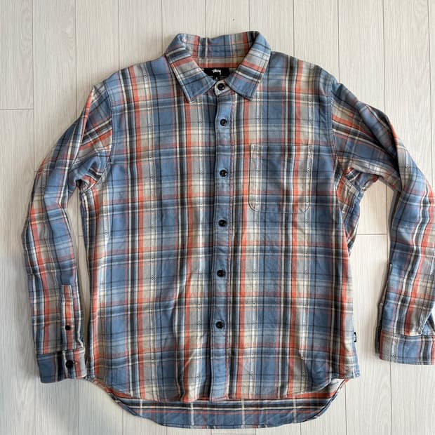 스투시 단 플레이드 셔츠 블루 S dan plaid shirt