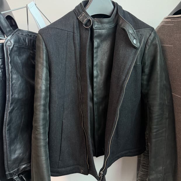 야스유키 이시이 레이어드 레더 자켓