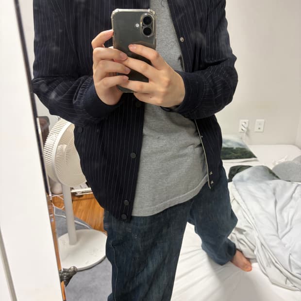 네이비 스트라이프 블루종