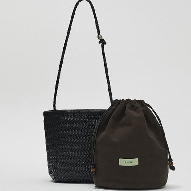 르메메 삭 LEMME SAC AME BLACK 위빙 숄더백