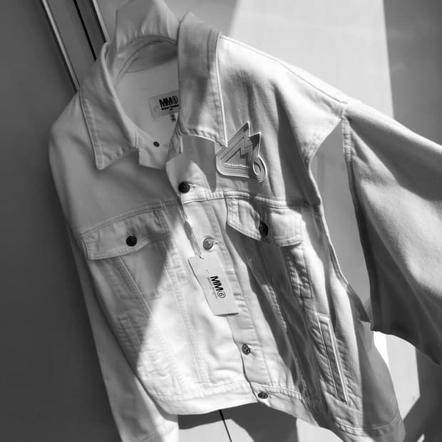 마르지엘라/로고 컷아웃 데님자켓