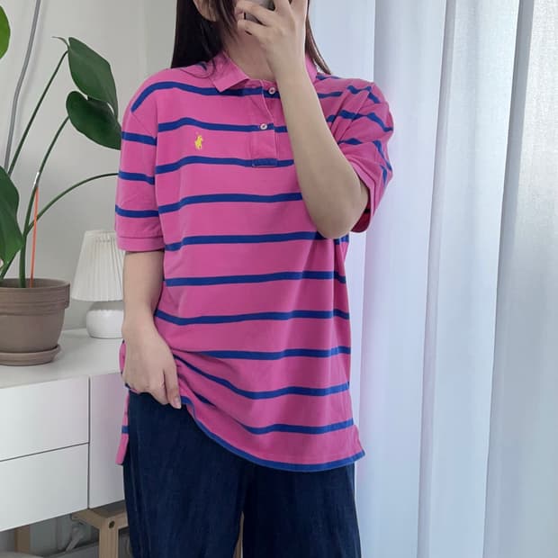 폴로 핑크단가라 / 옐로우포니 반팔카라티 [ L ]