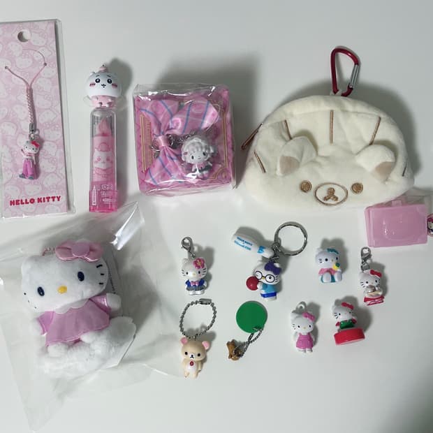 14종 리락쿠마 만두 웨이트리스 키티 스트랩 천사 키티 롱다리 50주년