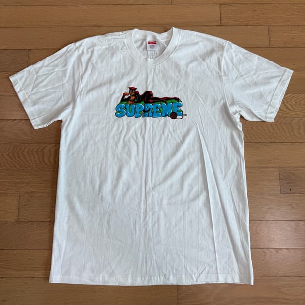[M] supreme 슈프림 캣우먼 반팔 티셔츠 흰색
