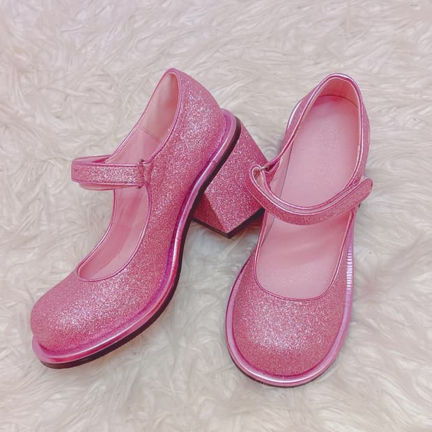 Sugar Thrillz glitter chunky mary janes