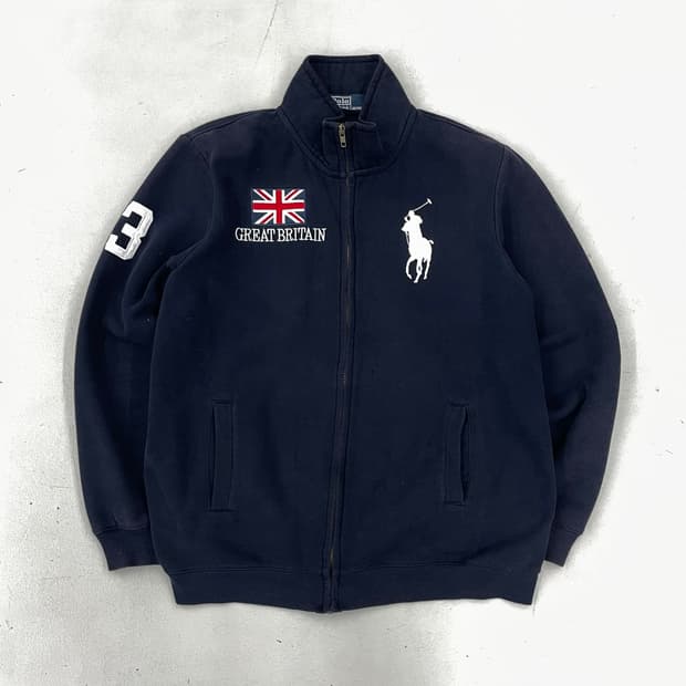 폴로 빅포니 브리튼 영국 코튼 져지 집업