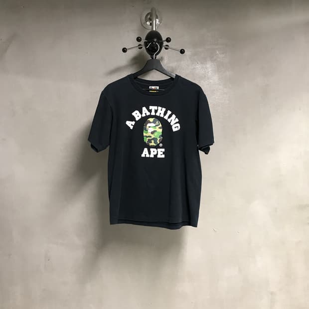 베이프 카모 반팔 티셔츠 블랙 M