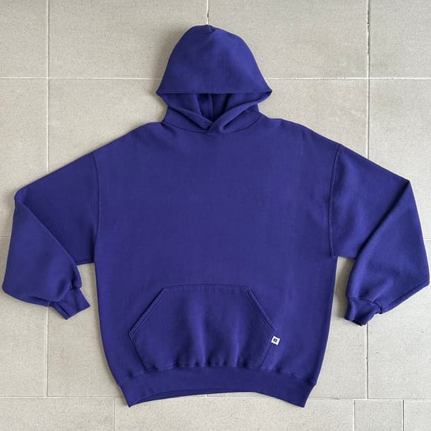 90s 빈티지 러셀 후드 퍼플 XL USA