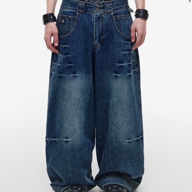 opus0012 CLAWED MELTED DENIM PANT (L)