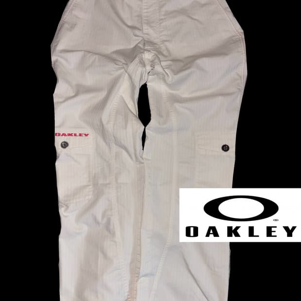 오클리 흰색 카고 포켓 팬츠