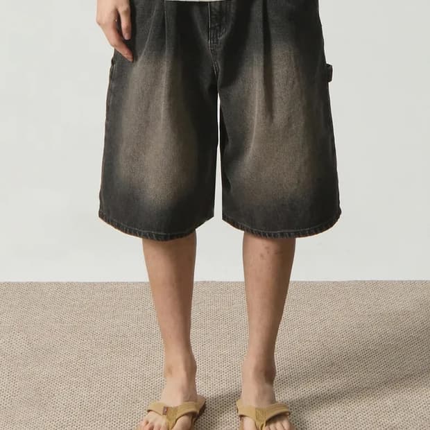 블랙 데님 버뮤다